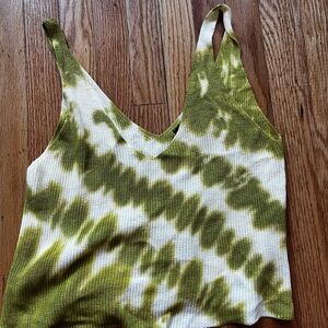 Green and white Tye Dye top